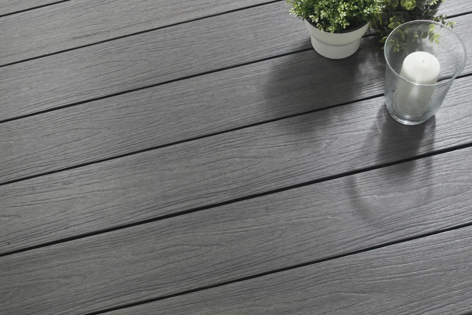 WPC Terrasplank Massief Premium 2,3x13,8x400cm Dark Grey 13.8x2.3x400cm Grijs