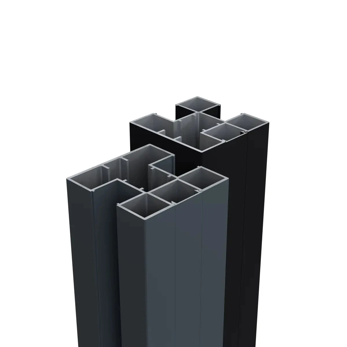 Boston Alu H paal 75x75mm 250cm RAL9005 incl. afwerkprofiel