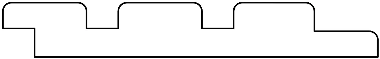 Triple Rhombus Douglas TwoTone Gedroogd Geschaafd 2,7x14x400 14x2.7x400cm Zwart
