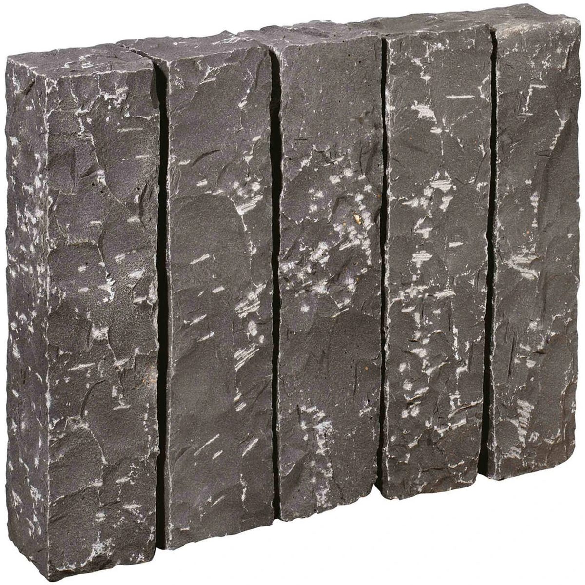 Palissade Vietnamese basalt, zwart, 75x12x12 cm