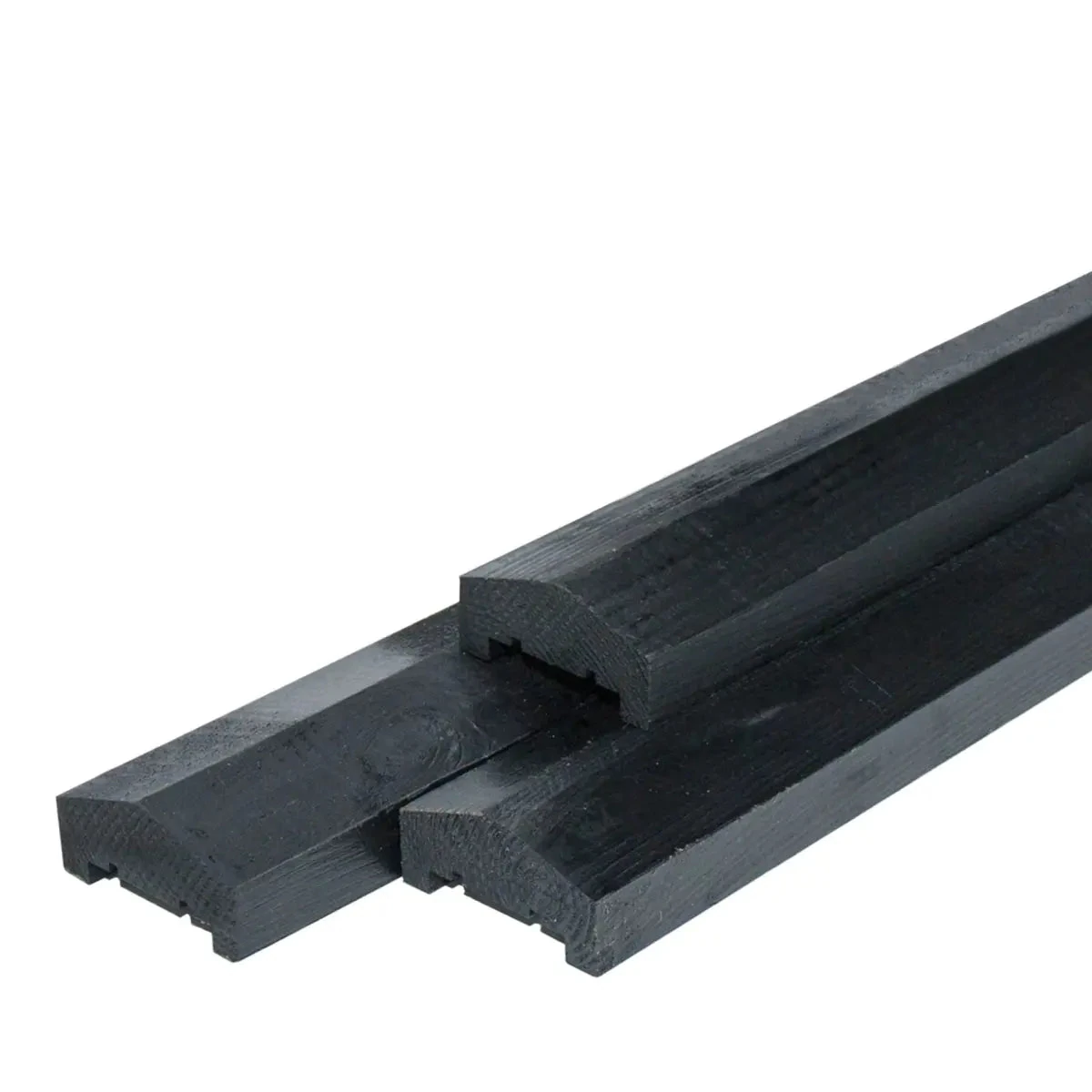Afdeklat Piramide Vuren Zwart gespoten Piramide 8.5x3.6x180cm