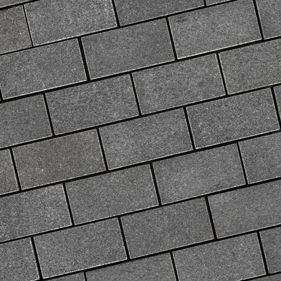 Klinkers Pacific Black Waterjet Piazzo Elegance Linea 20x10x5cm
