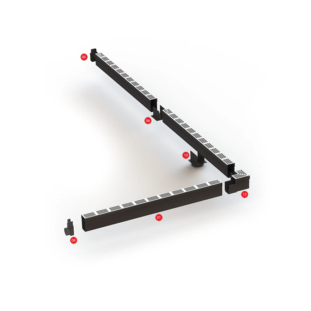 ACO Slim-Line onderuitloop 80mm excentr.
