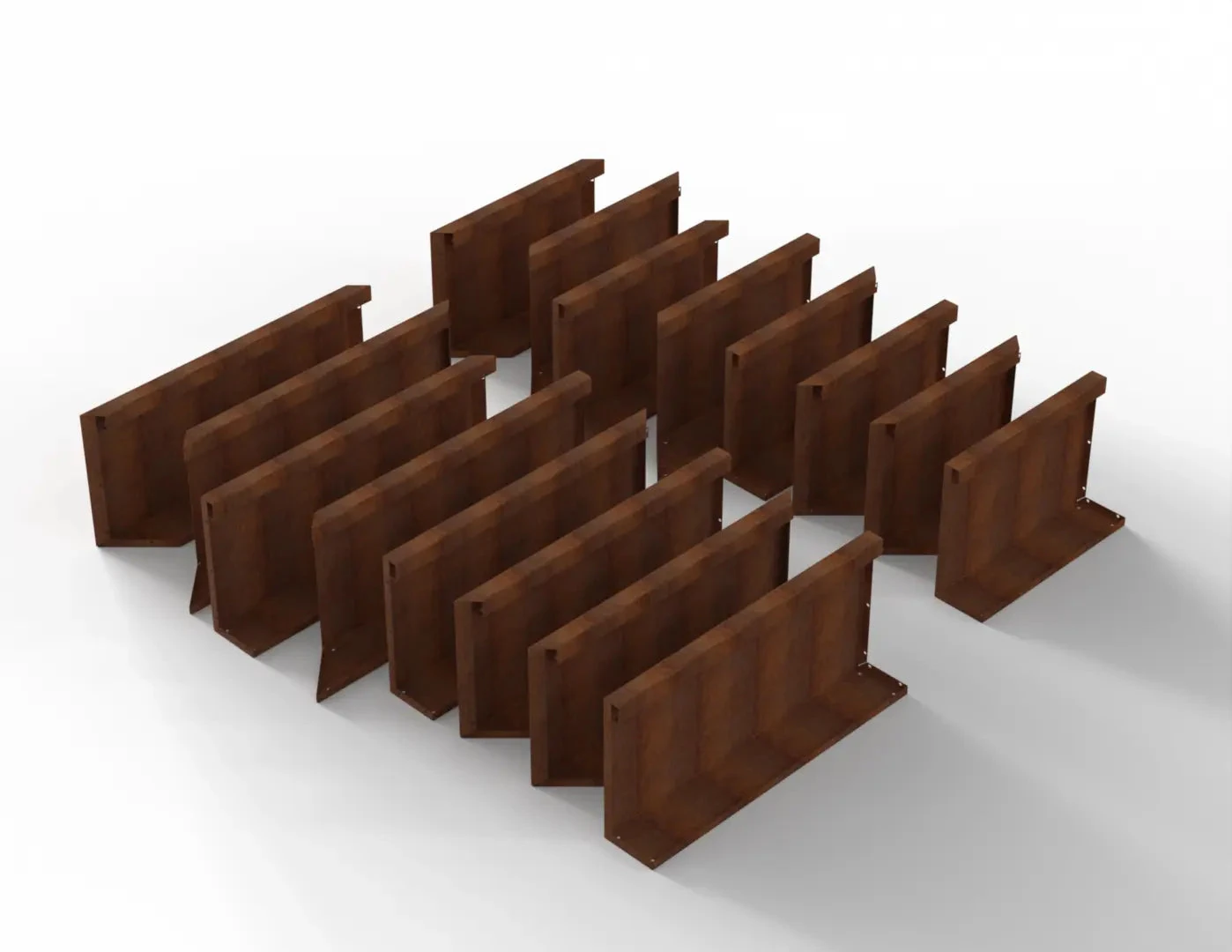 Bloembak Module+ Parallel paneel (E) 60x56 L 0,1x56x60cm Bruin
