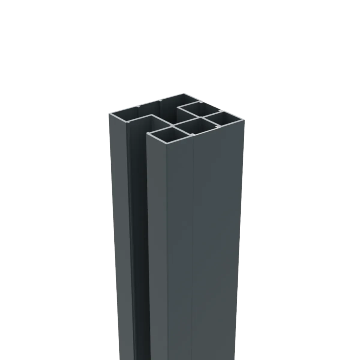Boston Alu H paal 75x75mm 300cm RAL7016 incl. afwerkprofiel