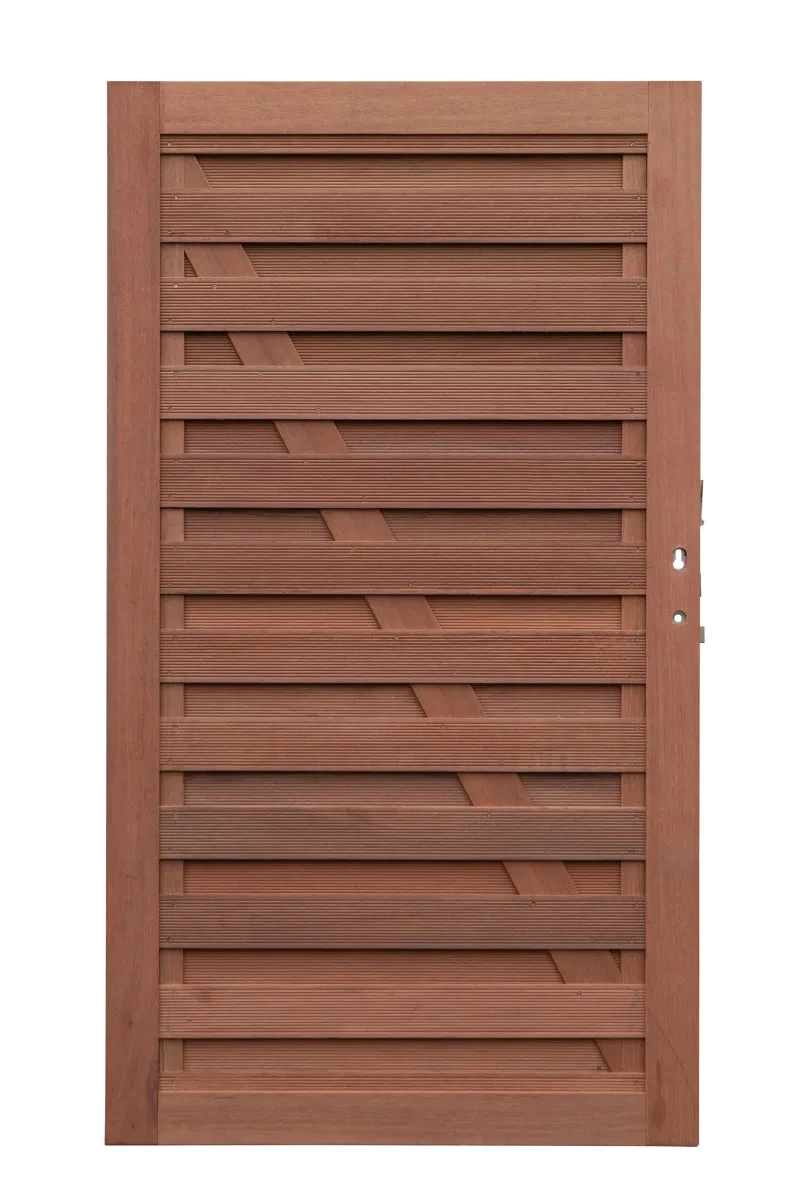 Keruing elegant poort 14 met slot 100x180cm incl. aanslaglat