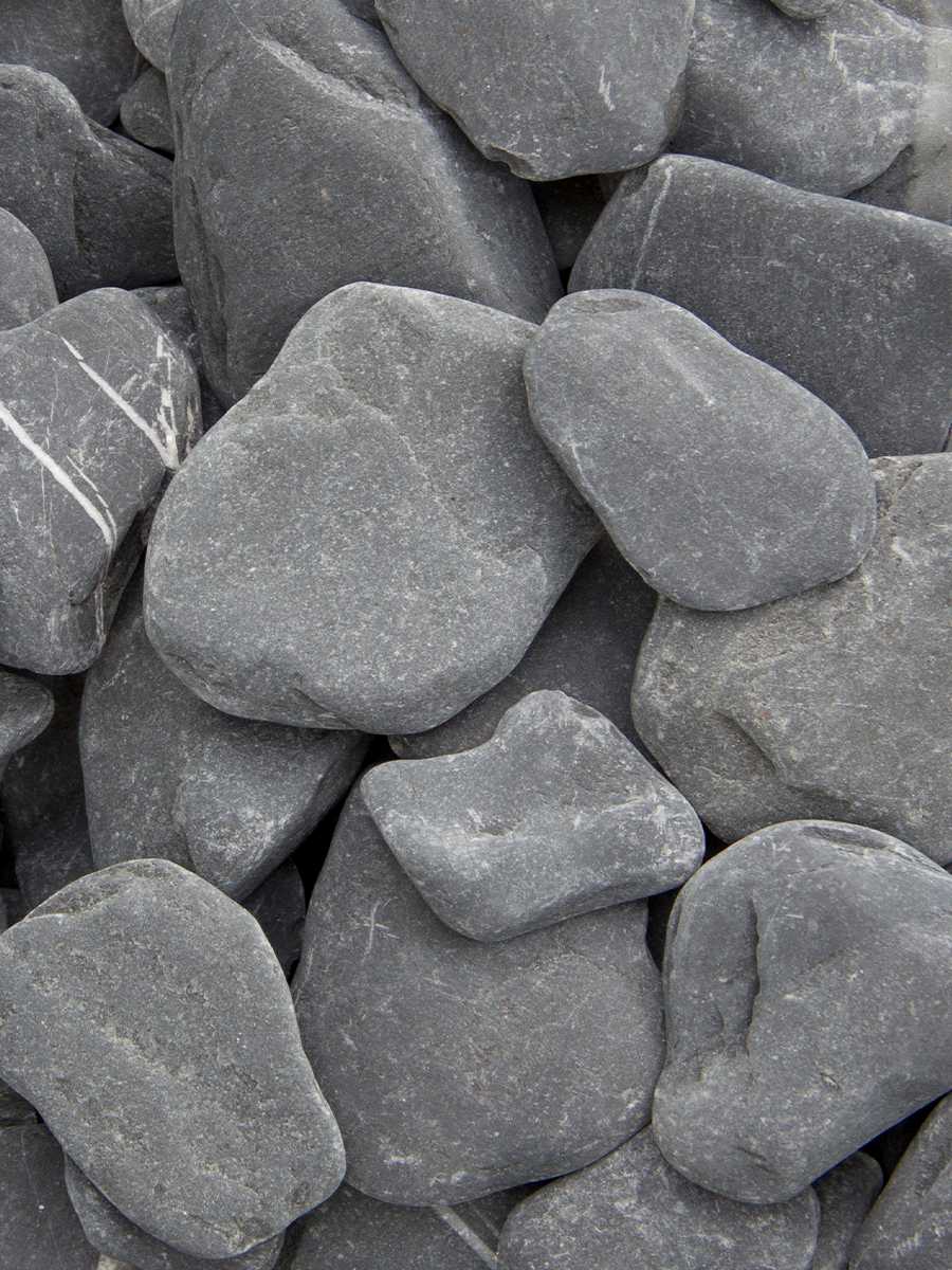 Flat pebbles zwart 30/60mm