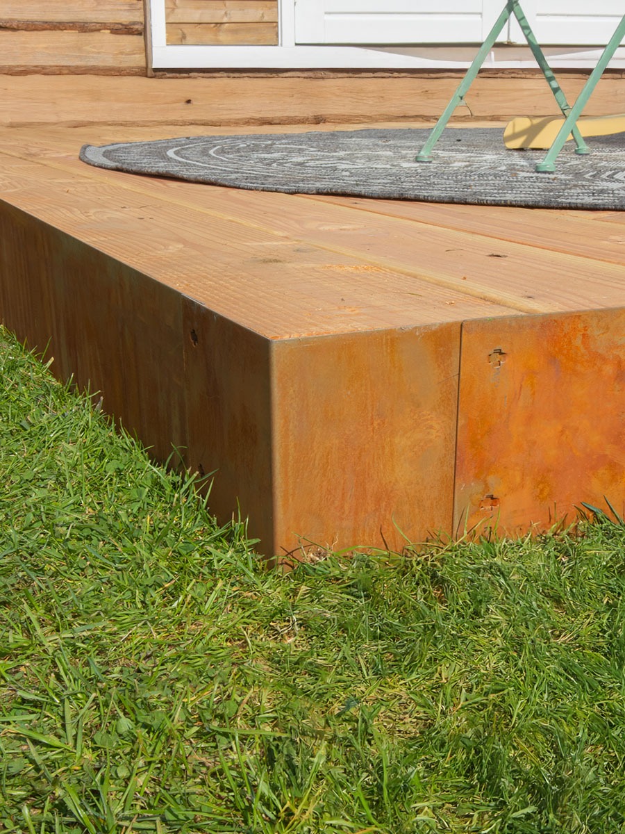 Multi-Edge METAL hoekstuk 7,5cm Cortenstaal