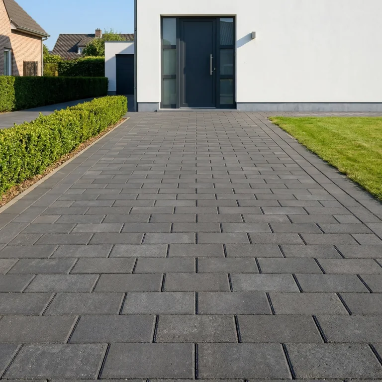 Oprit met Tremico BKK Antraciet bij een moderne woning