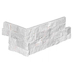 Stone Panel Snow White Marble (40+20)x15x1,5-2,5cm (1 hoek=1 set)