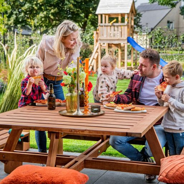 Hardhouten picknicktafel Vierkant