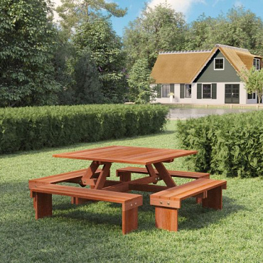 Hardhouten picknicktafel Vierkant