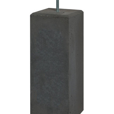 Beton Poer zwart met facet 22x22x58 cm incl verstelbare bev.plaat