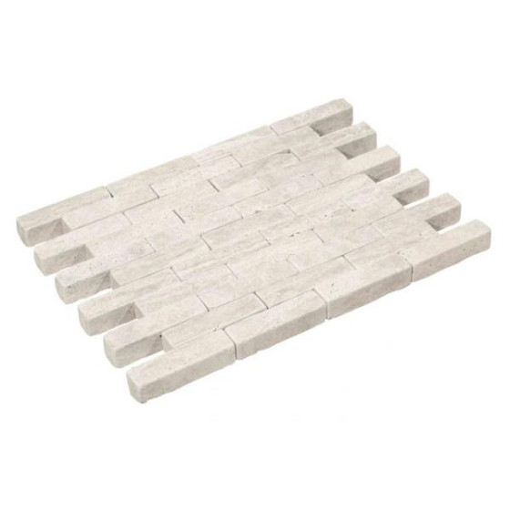 Waalformaat Travertin Ivory Cream 20x5x5 cm soft finish, kanten verouderd