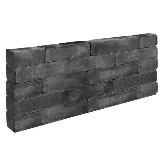 Stapelblok Beton 60x15x15 cm Antraciet getrommeld (48 stuks per pallet)