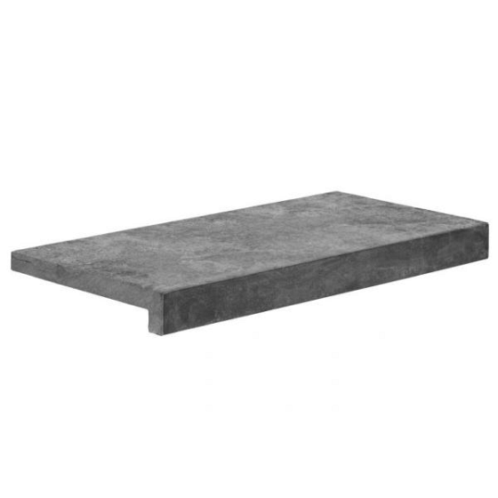 Zwembadrand Spotted Bluestone 60x30x5/2,5 cm, gevlamd, voorzijde gezoet