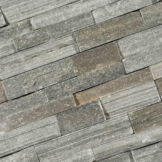 Stone Panels Grey Quarzite 60x15x1,5-2,5 cm (doos à 0,45 m2)