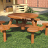 Hardhouten picknicktafel Rondo